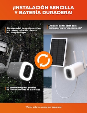 Cámara Wi-Fi de seguridad Tecnolite Connect inalámbrica 2K 120° con capacidad para grabar visión nocturna para interior y exterior