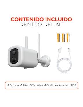 Cámara Wi-Fi de seguridad Tecnolite Connect inalámbrica 2K 120° con capacidad para grabar visión nocturna para interior y exterior