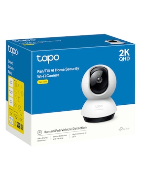 Cámara individual de seguridad Tp Link inalámbrica 2K 360° con capacidad para grabar visión nocturna para interior