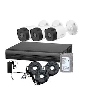 Kit 2 Cámaras De Seguridad Dahua Technolgy Alámbrica 2k 92° Capacidad De Grabar Y Visión Nocturna Compatible Con Dahua Para Interior Y Exterior