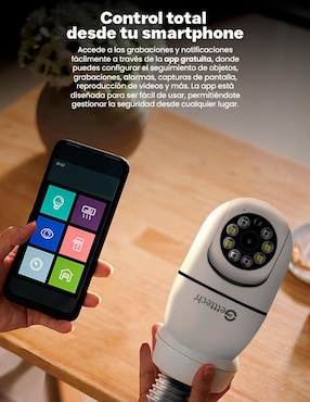 Cámara Wi-Fi de seguridad Qian inalámbrica Full HD 350° con capacidad para grabar visión nocturna para interior y exterior