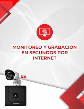 Kit 4 cámaras de seguridad Secucore alámbrica Full HD con capacidad para grabar visión nocturna para interior