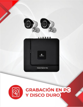 Kit 2 cámaras de seguridad Secucore alámbrica Full HD con capacidad para grabar visión nocturna para interior