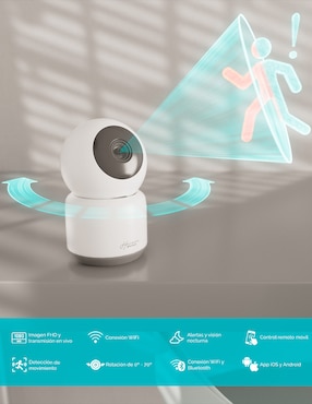 Cámara Wi-Fi de seguridad Heuman Brand alámbrica HD 30° a 90° con capacidad para grabar visión nocturna para interior