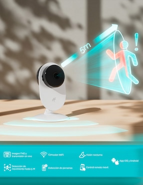 Cámara Wi-Fi de seguridad Heuman Brand inalámbrica HD 30° a 90° con capacidad para grabar visión nocturna para interior