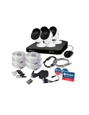 Kit 4 cámaras de seguridad Swann alámbrica Full HD 90° con capacidad para grabar visión nocturna para exterior