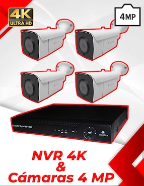 Kit 4 cámaras de seguridad Secucore alámbrica 2K con capacidad para grabar para interior
