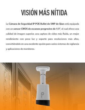 Cámara individual de seguridad Qian alámbrica Full HD 47° a 100° con capacidad para grabar visión nocturna para interior y exterior