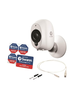 Cámara individual de seguridad Swann inalámbrica Full HD 120° con capacidad para grabar visión nocturna para interior y exterior