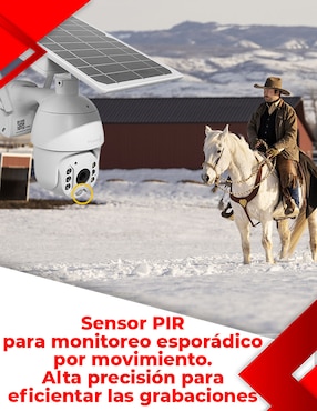 Cámara solar de seguridad Secucore inalámbrica Full HD 350° con capacidad para grabar visión nocturna para exterior