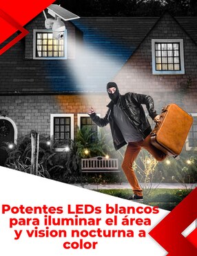 Cámara solar de seguridad Secucore inalámbrica Full HD 350° con capacidad para grabar visión nocturna para exterior