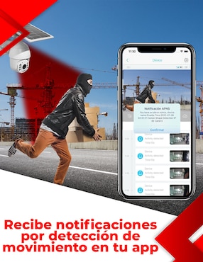 Cámara solar de seguridad Secucore inalámbrica Full HD 350° con capacidad para grabar visión nocturna para exterior