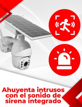 Cámara solar de seguridad Secucore inalámbrica Full HD 350° con capacidad para grabar visión nocturna para exterior