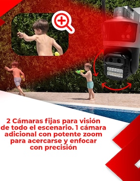 Cámara Wi-Fi de seguridad Secucore inalámbrica 2K 350° con capacidad para grabar visión nocturna para interior y exterior