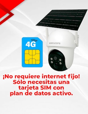 Cámara solar 4G de seguridad Secucore inalámbrica 2K 75° con capacidad para grabar visión nocturna para exterior