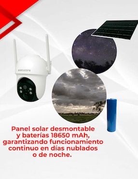 Cámara solar 4G de seguridad Secucore inalámbrica 2K 75° con capacidad para grabar visión nocturna para exterior