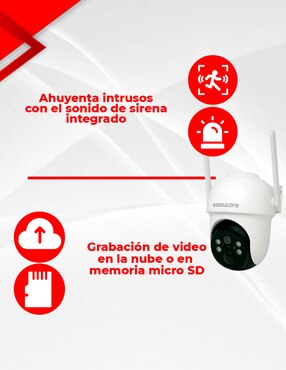 Cámara solar 4G de seguridad Secucore inalámbrica 2K 75° con capacidad para grabar visión nocturna para exterior