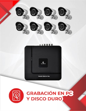 Kit 8 cámaras de seguridad Secucore alámbrica 4K/UHD 80° con capacidad para grabar visión nocturna para interior y exterior