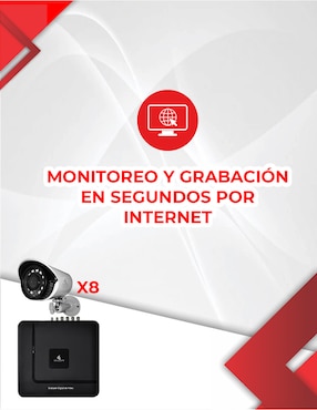 Kit 8 cámaras de seguridad Secucore alámbrica 4K/UHD 80° con capacidad para grabar visión nocturna para interior y exterior