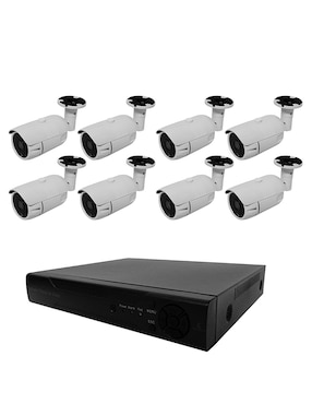 Kit 8 Cámaras De Seguridad Secucore Alámbrica 4K/UHD 90° Con Capacidad De Grabar Y Visión Nocturna Compatible Con AHD, CVI, TVI, XVI, Análogas E IP (con Protocolo Onvif) Para Interior Y Exterior