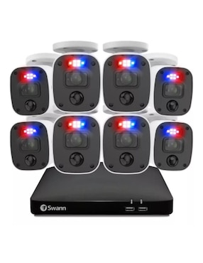 Kit 8 cámaras de seguridad Swann alámbrica 4K/UHD 90° con capacidad para grabar visión nocturna para interior y exterior