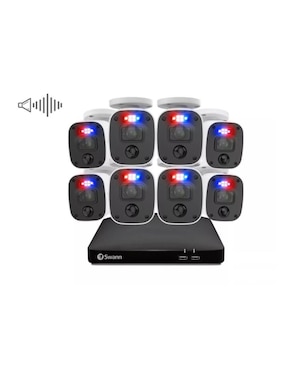 Kit 8 cámaras de seguridad Swann alámbrica 4K/UHD 90° con capacidad para grabar visión nocturna para interior y exterior