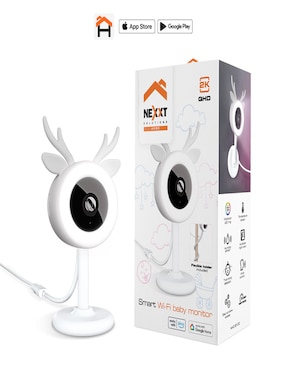 Cámara Wi-Fi de seguridad Nexxt Home alámbrica 2K 106° con capacidad para grabar visión nocturna para interior