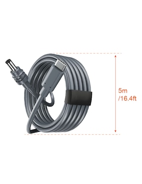 Cable barril DC Heuman Brand a tipo USB C de 1 m