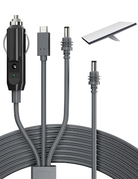 Cable Barril DC Heuman Brand Barril DC, USB C y enchufe para cigarillos de 5m