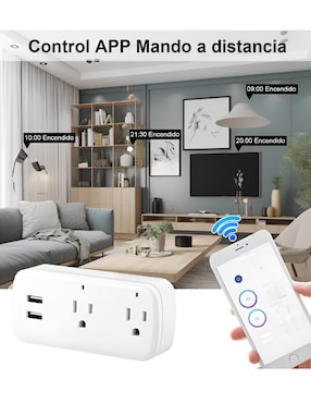 Multicontacto Smart Xtellar de 2 salidas y 2 puertos USB
