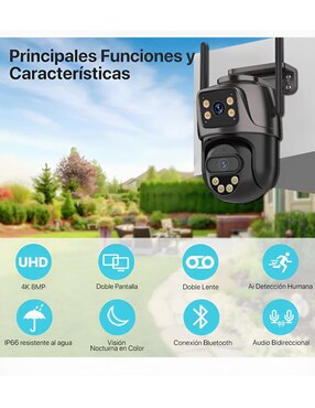Cámara Wi-Fi de seguridad Xtellar inalámbrica Full HD 350° con capacidad para grabar visión nocturna para exterior