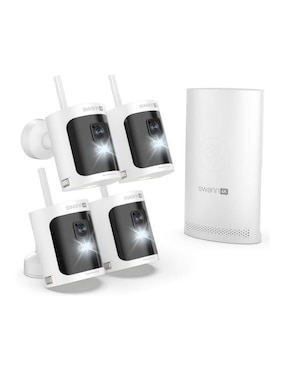 Kit 4 cámaras de seguridad Swann inalámbrica 4K/UHD 110° con capacidad para grabar visión nocturna para interior y exterior