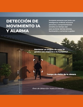 Cámara wi-fi de seguridad Tecnolite Connect inalámbrica 2K 120° con visión nocturna para exterior