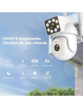 Cámara Wi-Fi de seguridad Belug inalámbrica Full HD 350° con capacidad para grabar para interior y exterior