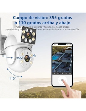 Cámara Wi-Fi de seguridad Belug inalámbrica Full HD 350° con capacidad para grabar para interior y exterior