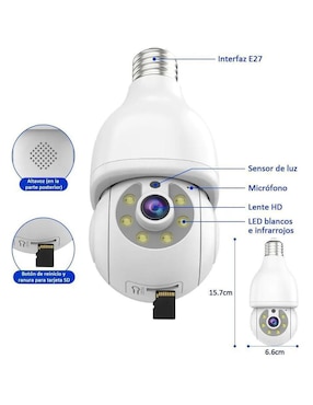 Kit 2 cámaras de seguridad Belug inalámbrica full hd 360° con capacidad para grabar con vision nocturna para exterior