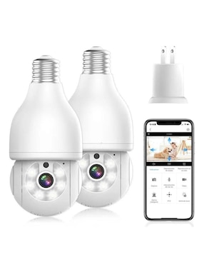 Kit 2 cámaras de seguridad Belug inalámbrica full hd 360° con capacidad para grabar con vision nocturna para exterior