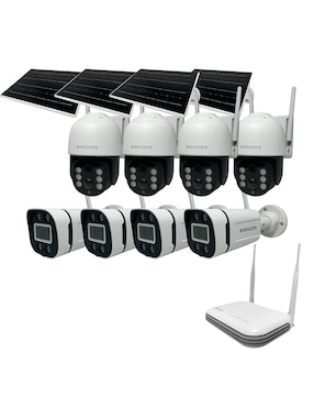 Kit 8 cámaras de seguridad Secucore Inalámbrica 2K 160/170 con capacidad de graba y visión nocturna para interior y exterior