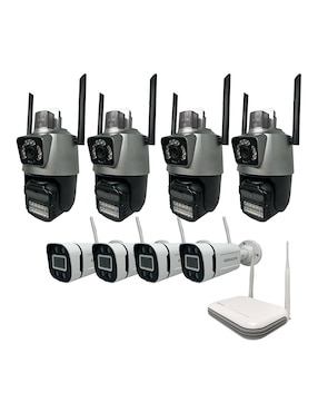 Kit 8 cámaras de seguridad Secucore Inalámbrica 2K 350 con capacidad de grabar y visión nocturna para interior y exterior