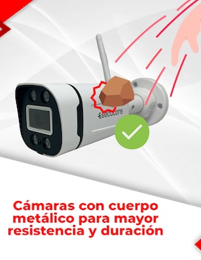 Kit 8 cámaras de seguridad Secucore Inalámbrica 2K 350 con capacidad de grabar y visión nocturna para interior y exterior