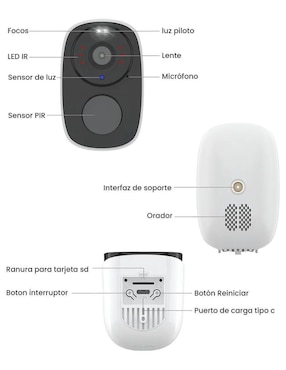 Cámara solar de seguridad Lab.g inalámbrica full hd 90° con capacidad para grabar vision nocturna para interior y exterior