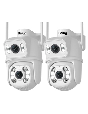 Kit 2 cámaras de seguridad Belug alámbrica full hd 360° con capacidad de grabar vision nocturna para exterior