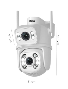 Kit 2 cámaras de seguridad Belug alámbrica full hd 360° con capacidad de grabar vision nocturna para exterior
