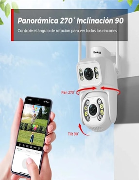 Kit 2 cámaras de seguridad Belug alámbrica full hd 360° con capacidad de grabar vision nocturna para exterior