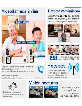 Cámara individual de seguridad Vak modelo VS-W01 inalámbrica 4K/UHD 60 con visión nocturna para interior