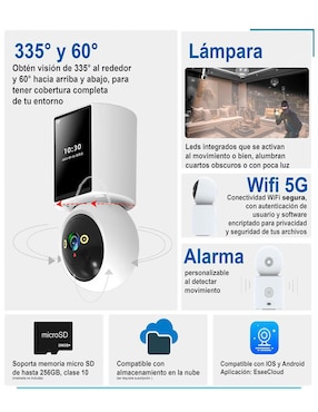 Cámara individual de seguridad Vak modelo VS-W01 inalámbrica 4K/UHD 60 con visión nocturna para interior