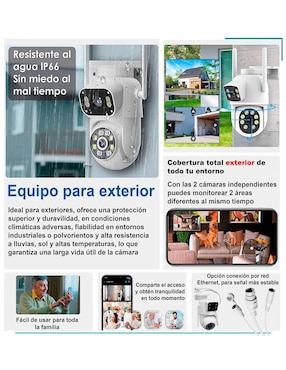 Cámara individual de seguridad Vak modelo VS-W43 inalámbrica 4K/UHD 90° con capacidad de grabar y visión nocturna para interior y exterior