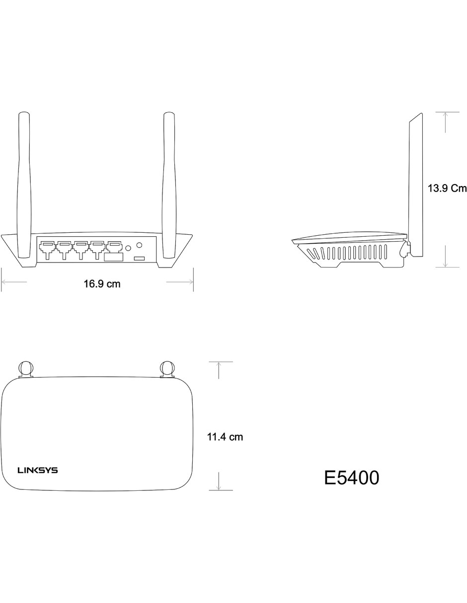 Router Wi-Fi de Doble Banda AC1200 E5400 6