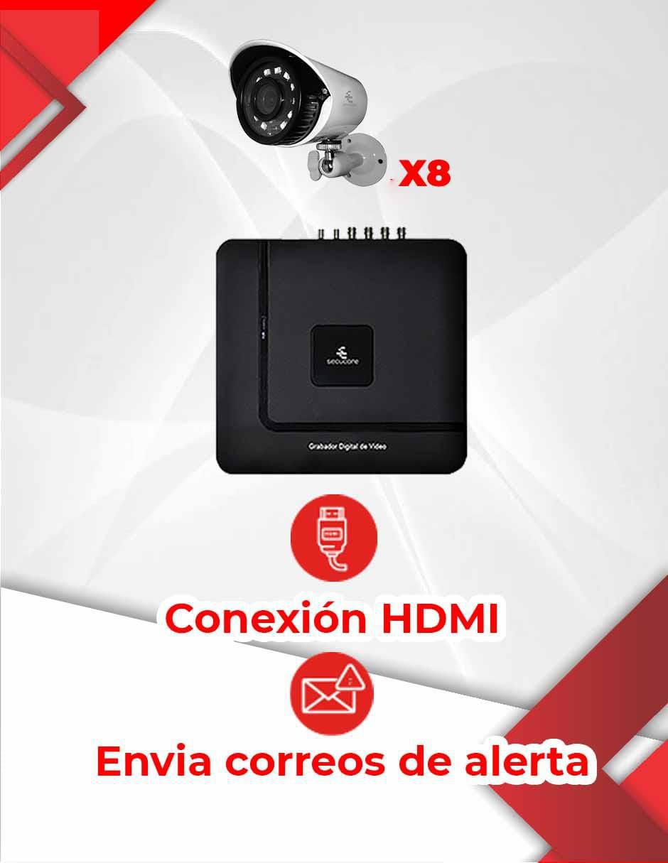 Kit 8 cámaras de seguridad inalámbrica Full HD 90° con capacidad para grabar visión nocturna para interior y exterior 4