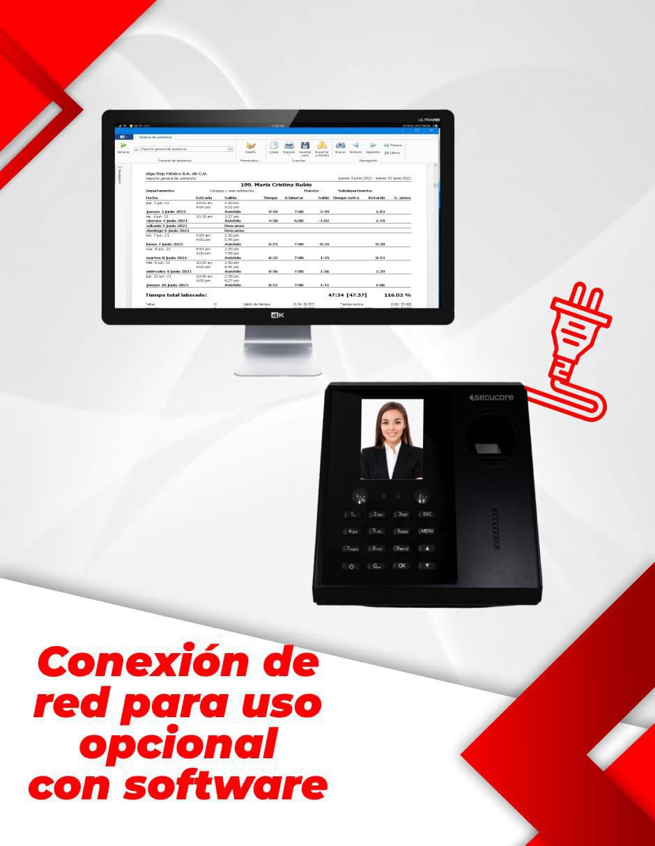 Reloj checador biométrico FRH10 5